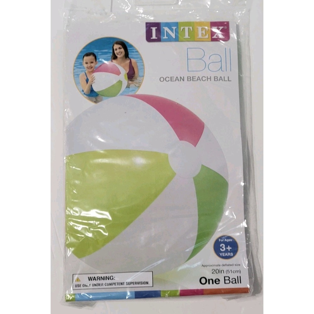 Intex Ocean Inflatable Beach Ball 20" NEW Sealed In Package